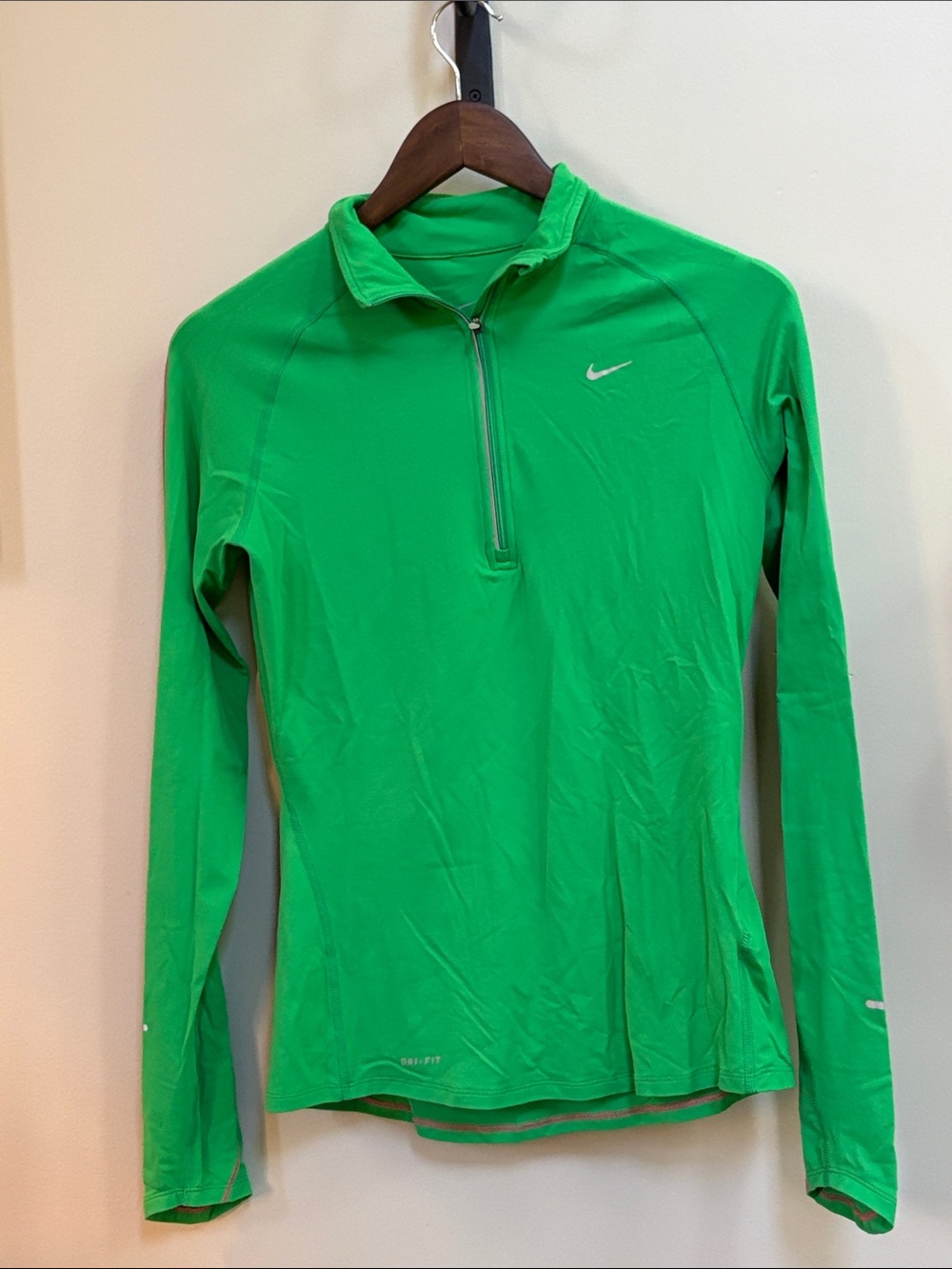 Nike Bright Green Quarter-Zip Dri-FIT Top